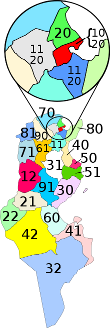 Tunisia postal codes