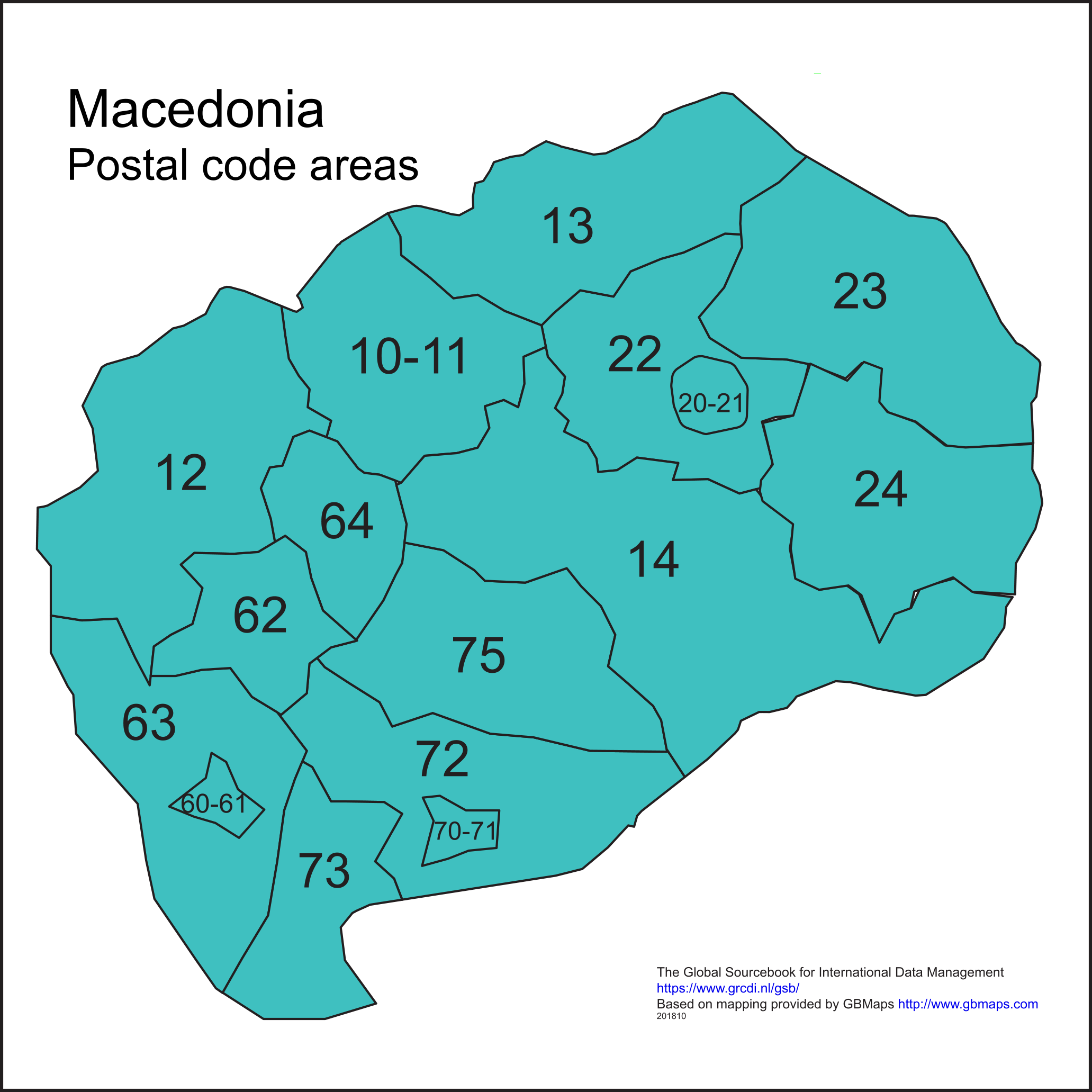 Macedonia postal code map