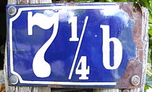 A house number with fraction and non-numeric addition in Jachenau, Germany. Source: Wikipedia