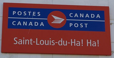 St-Louis-du-Ha! Ha!, Québec.  The only place name in the world containing two exclamation marks