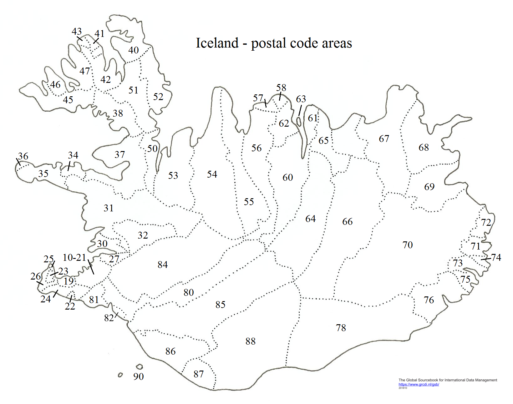 Iceland postal code areas