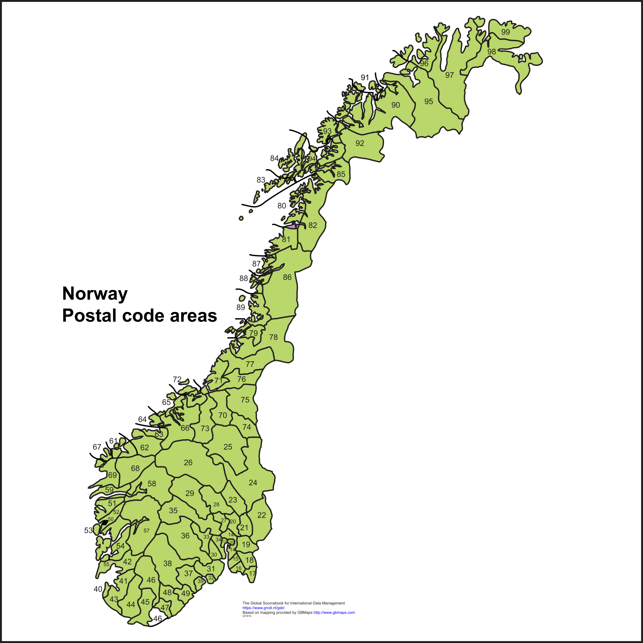 Norway postal code map