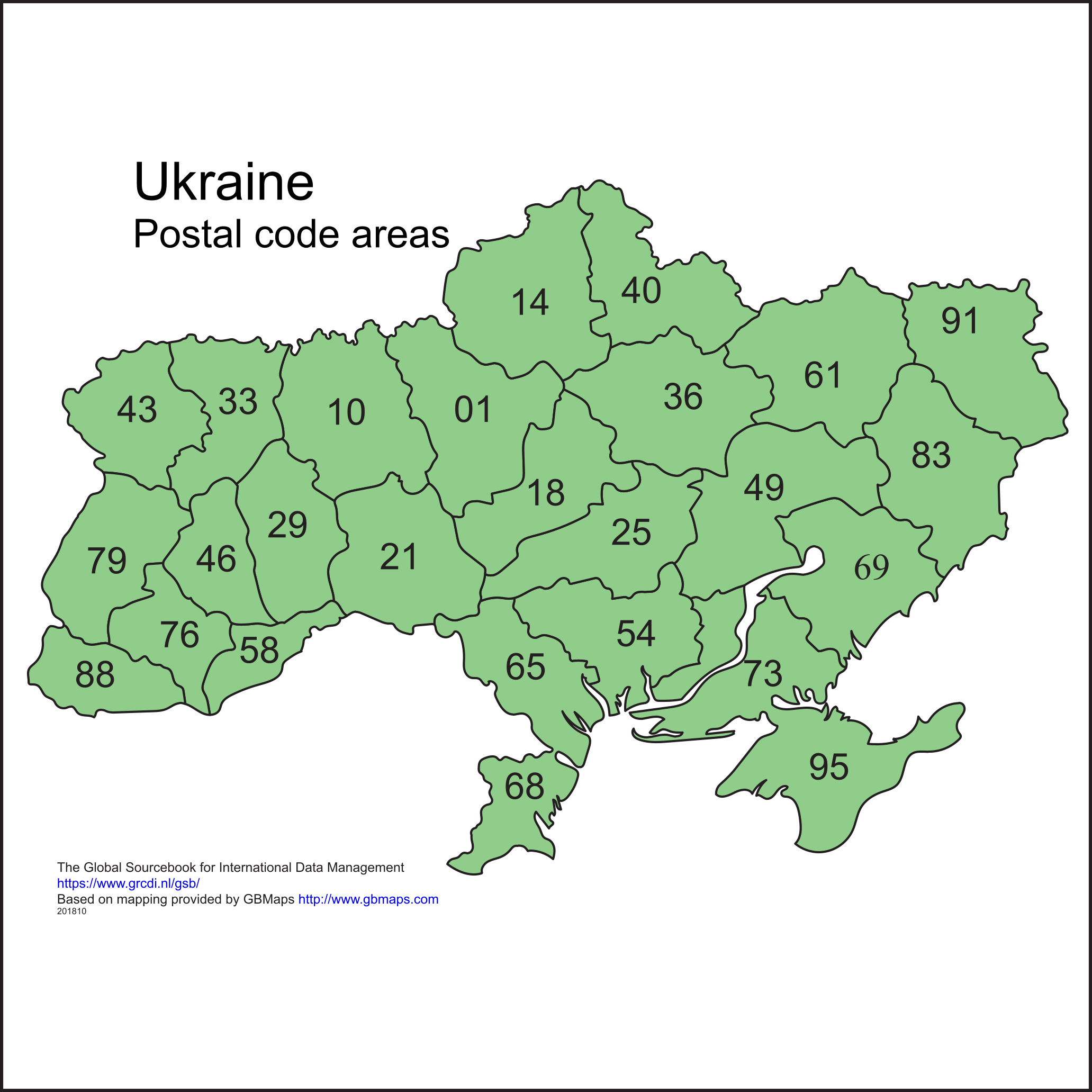 Ukraine postal code areas